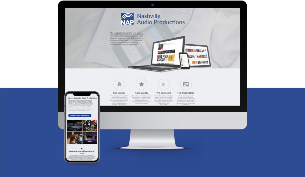 Nashville Audio Productions Desktop Mockup Image